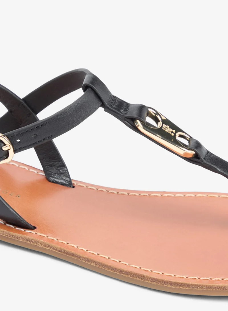 TOMMY HILFIGER  Leather Monogram Strap Sandals for Women | Best Price UAE